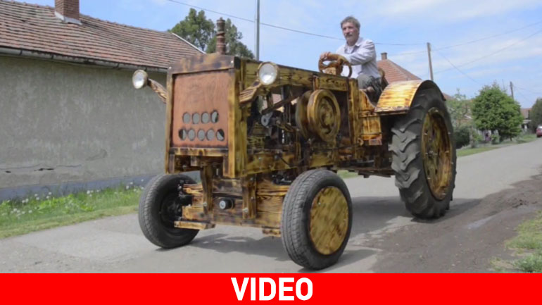 Κατασκεύασε τρακτέρ από… ξύλο πεύκου